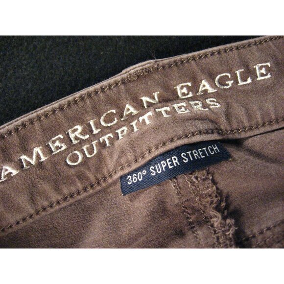 AMERICAN EAGLE Jegging Jeans Womans Sz 2 Brown Green Denim Stretch Skinny Comfor - Picture 8 of 10